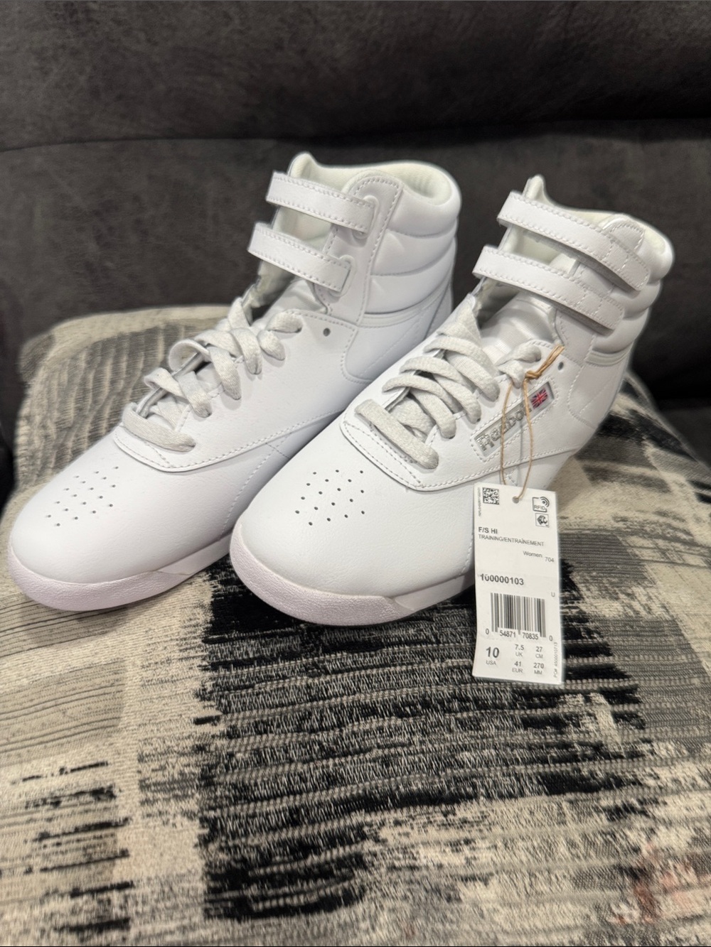 Reebok Freestyle Hi Women’s White Sneakers Size 10 New with Tags 👟✨